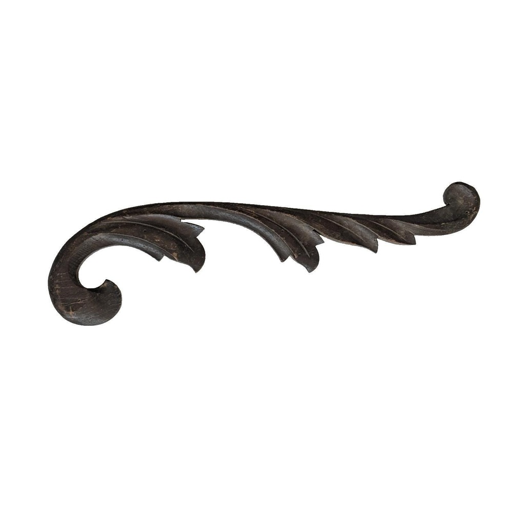 Antique 14" Carved Wood Acanthus Scroll Furniture Applique Architectural Salvage